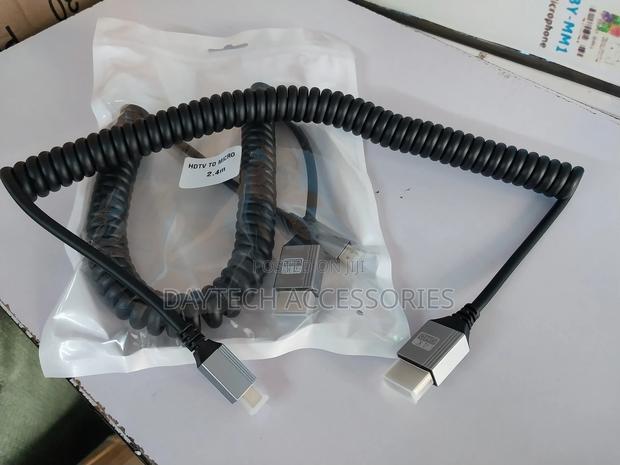 Flexible Coiled Cable Male to Male Micro Hdmi-Compatible