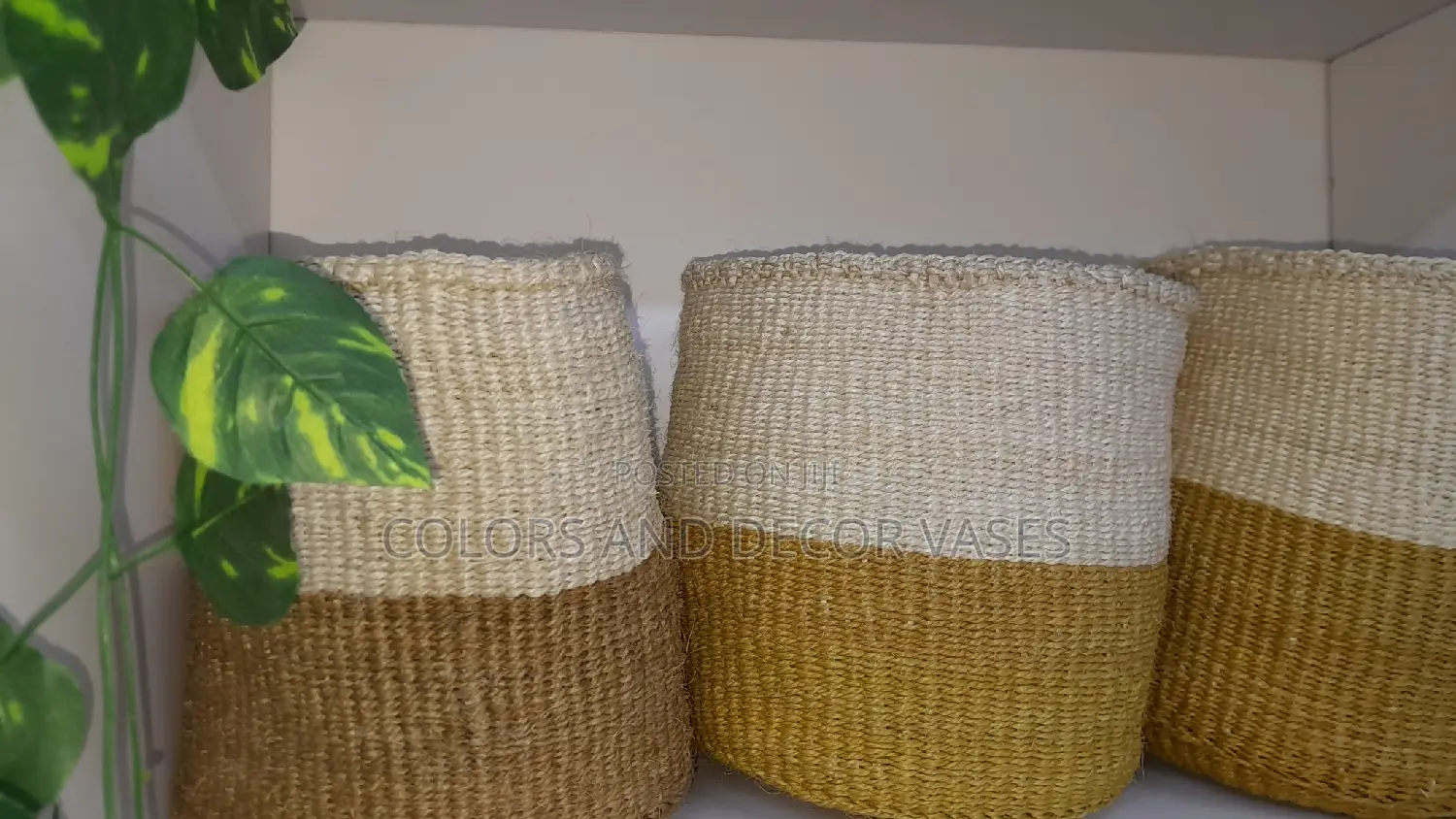 Brown White Baskets