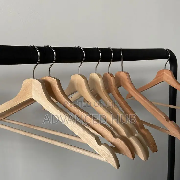 10pcs Wooden Bamboo Clothes Hanger