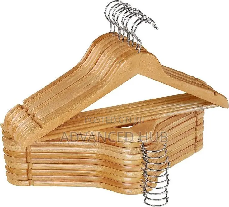 10pcs Wooden Bamboo Clothes Hanger