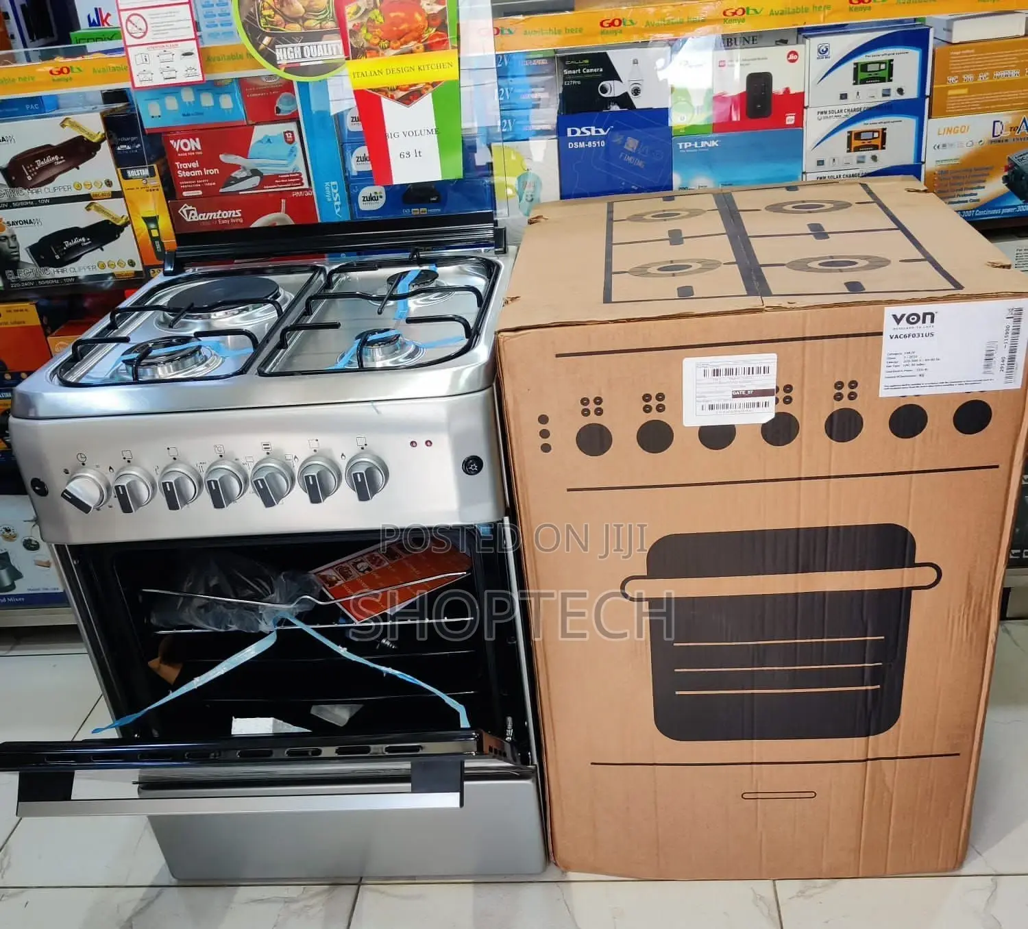 VON Cooker 3 Gas + 1 Electric - VAC5FE31US Silver