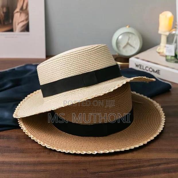 Party Black Bow Homburg Ladies Solid Paper Braid Straw Hat - thumbnail 4
