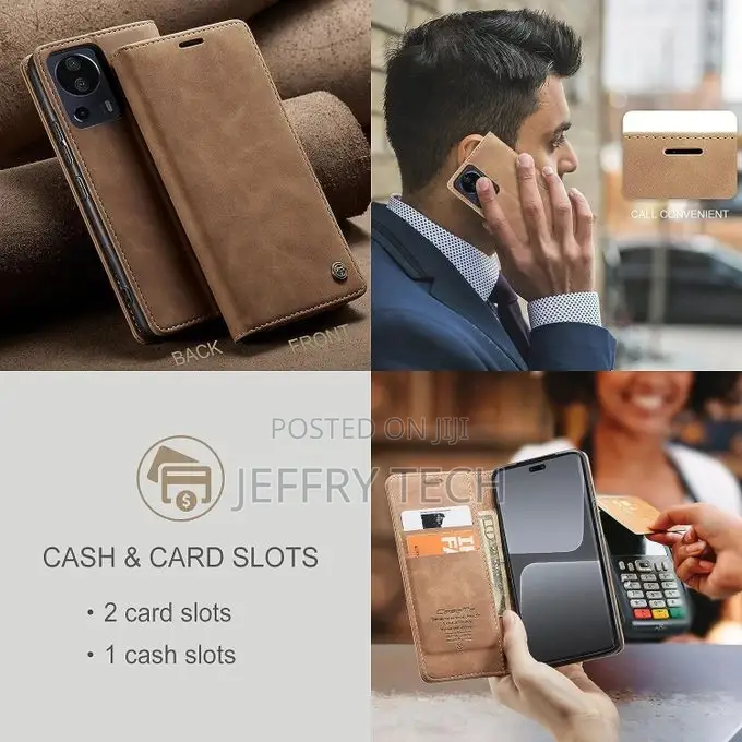 Wallet Case for Xiaomi 13 Lite (6,55") + [2 Pack] Tempered F