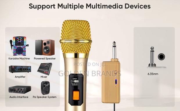 Microphone Wireless Uhf Dual Cordless, Rechargeable Receiver - thumbnail 2