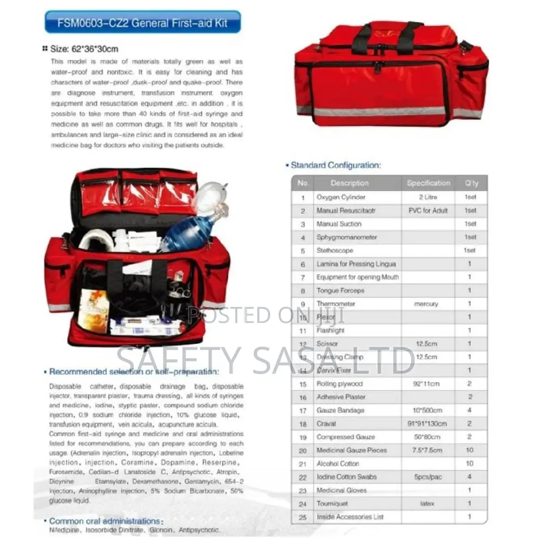 General Trauma Bag Kit: First Aid Bag Kit