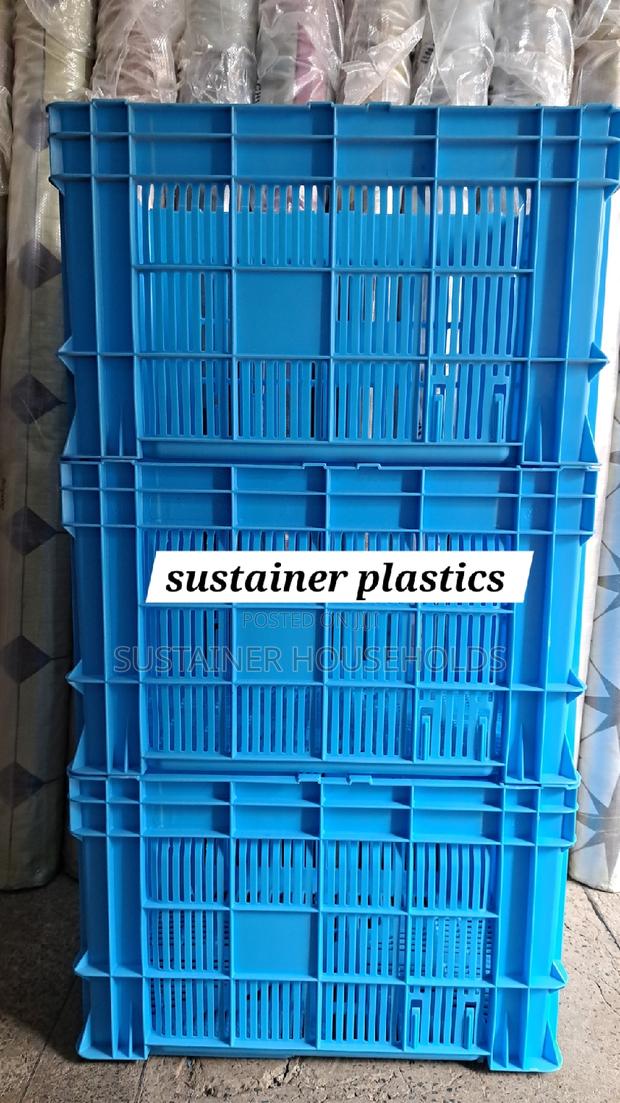 Big Plastic Crates in Blue - main view