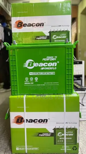 Beacon Solar Tall Tubular MF Battery 12v200ah