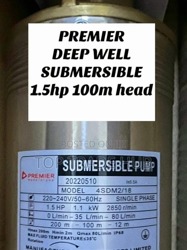Reliable Premier Deep Well Submersible Pump 1.5 Hp 100m - main view