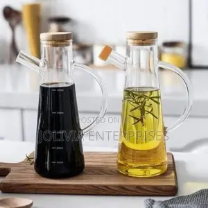 Glass Oil Jar With Bamboo Lid