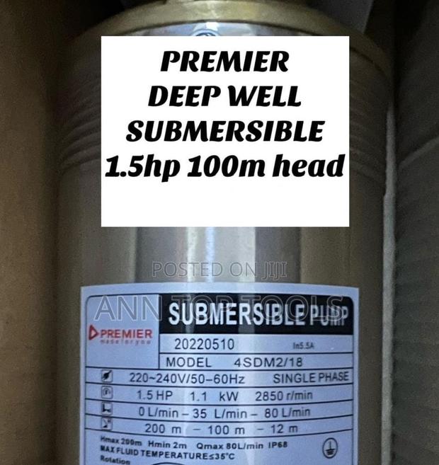 Premier Deep Well Submersible 1.5hp 100m