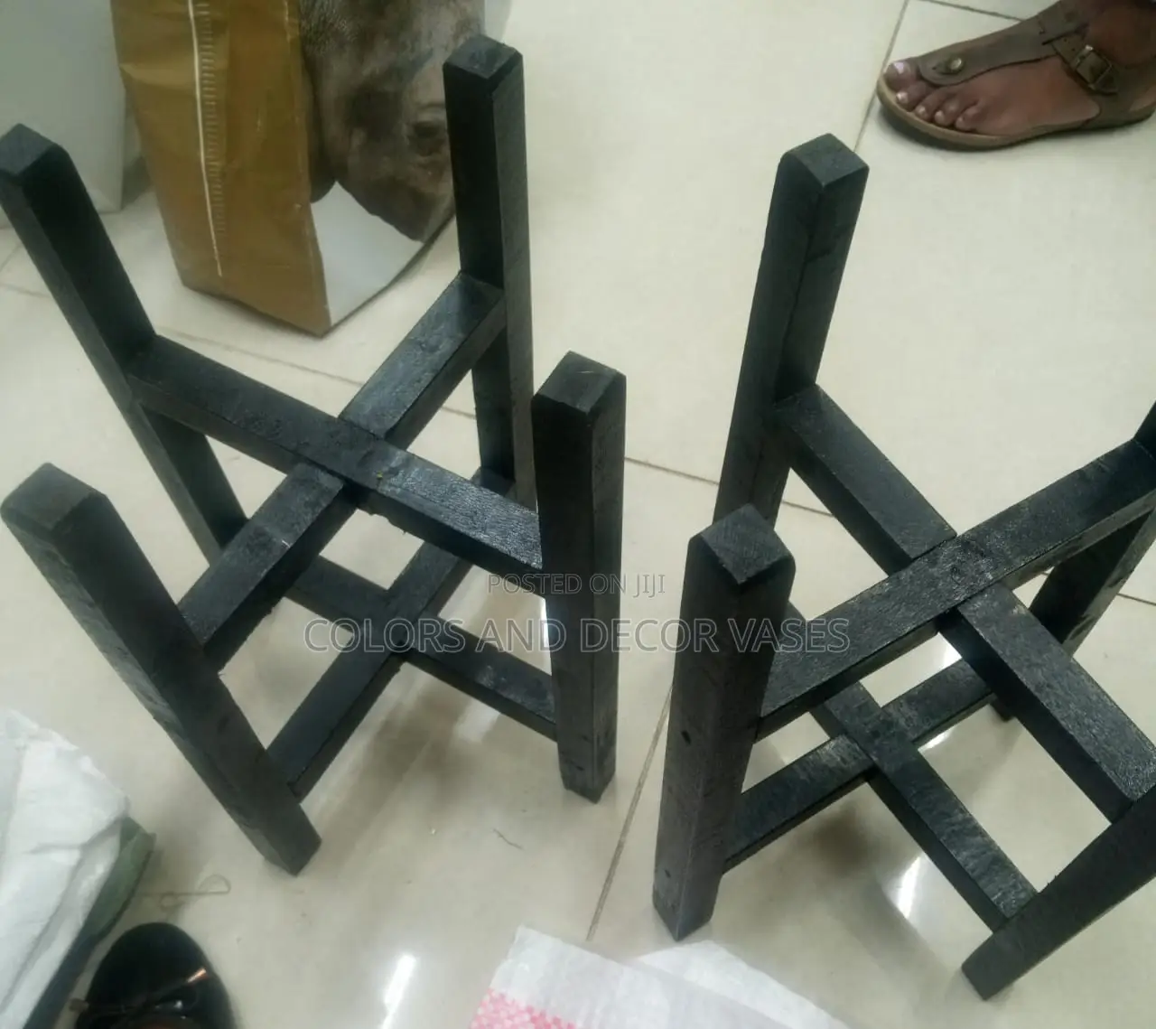 Black Wooden Stands