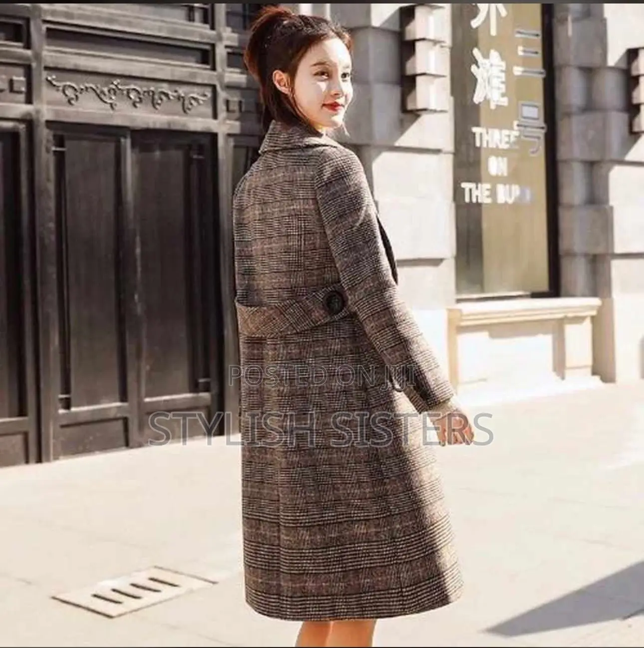 Trench Coat/ Checked Trench Coat / Long Trench Coat in Nairobi Central Clothing, Stylish