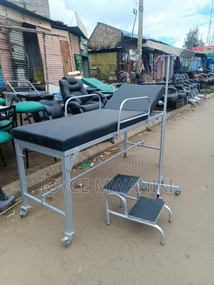 Examination Bed, Stepping Stool and Drip Stand - main view