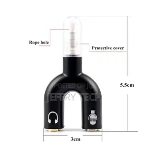 Riatech Black - 3.5mm Audio Jack to Headphone Microphone SPL