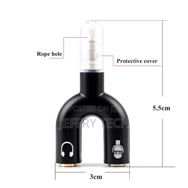 Riatech Black - 3.5mm Audio Jack to Headphone Microphone SPL - thumbnail 3