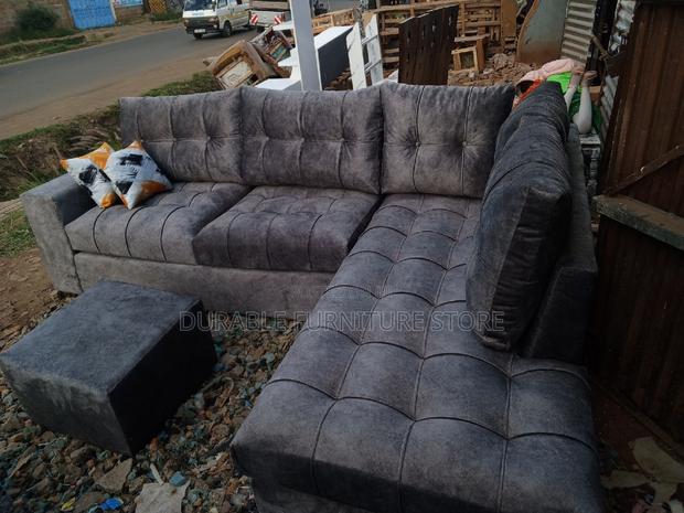 6 Seater L Shape Sofa Grey