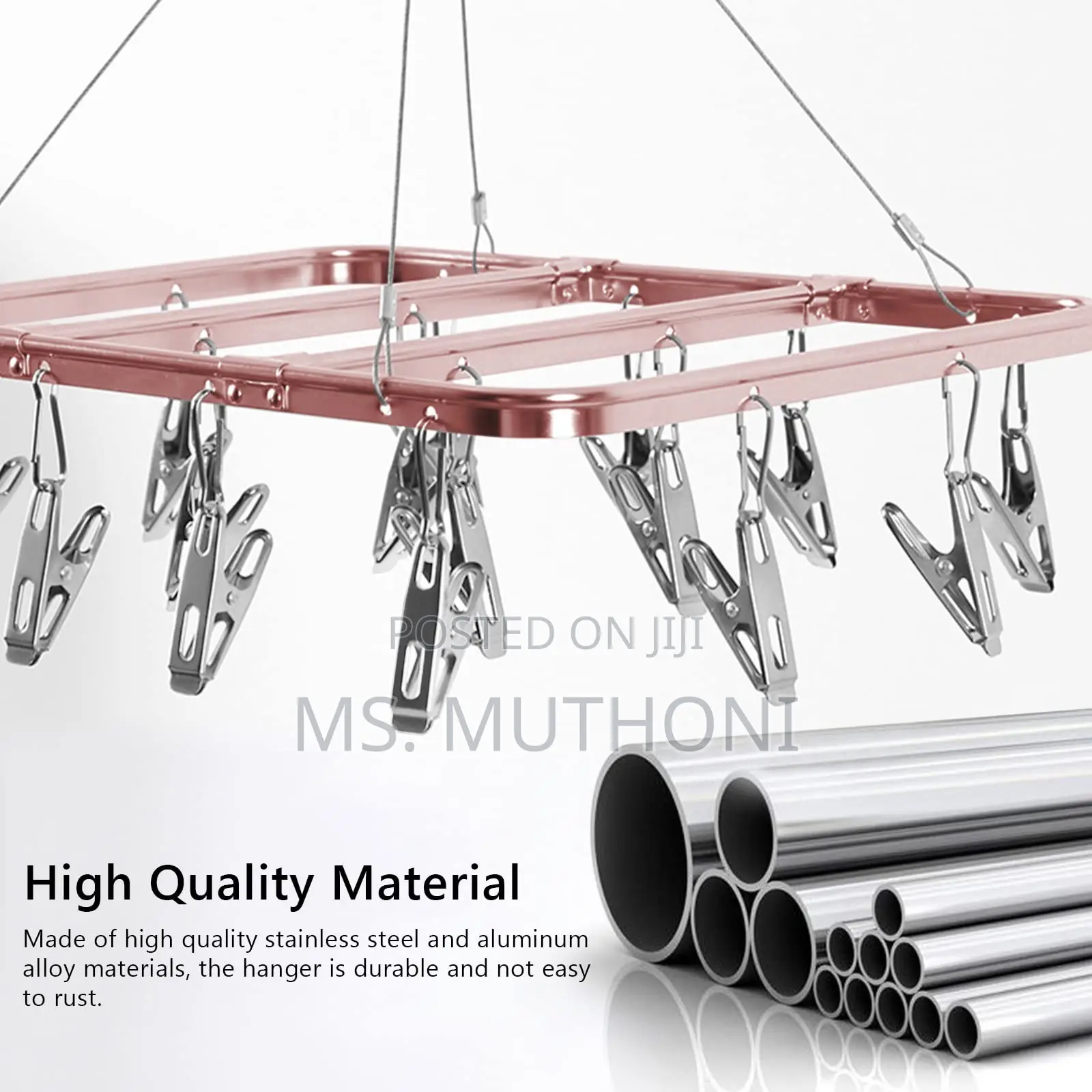 *26 Peg Metallic Cloth Drying Rack Hanger in Colour Black