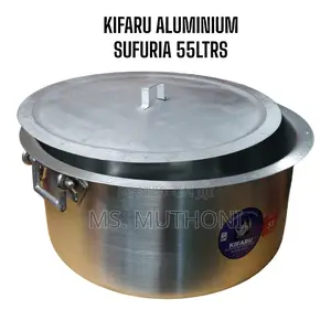 Size 36 Kifaru Aluminium Sufuria With Handle Lid 55ltrs