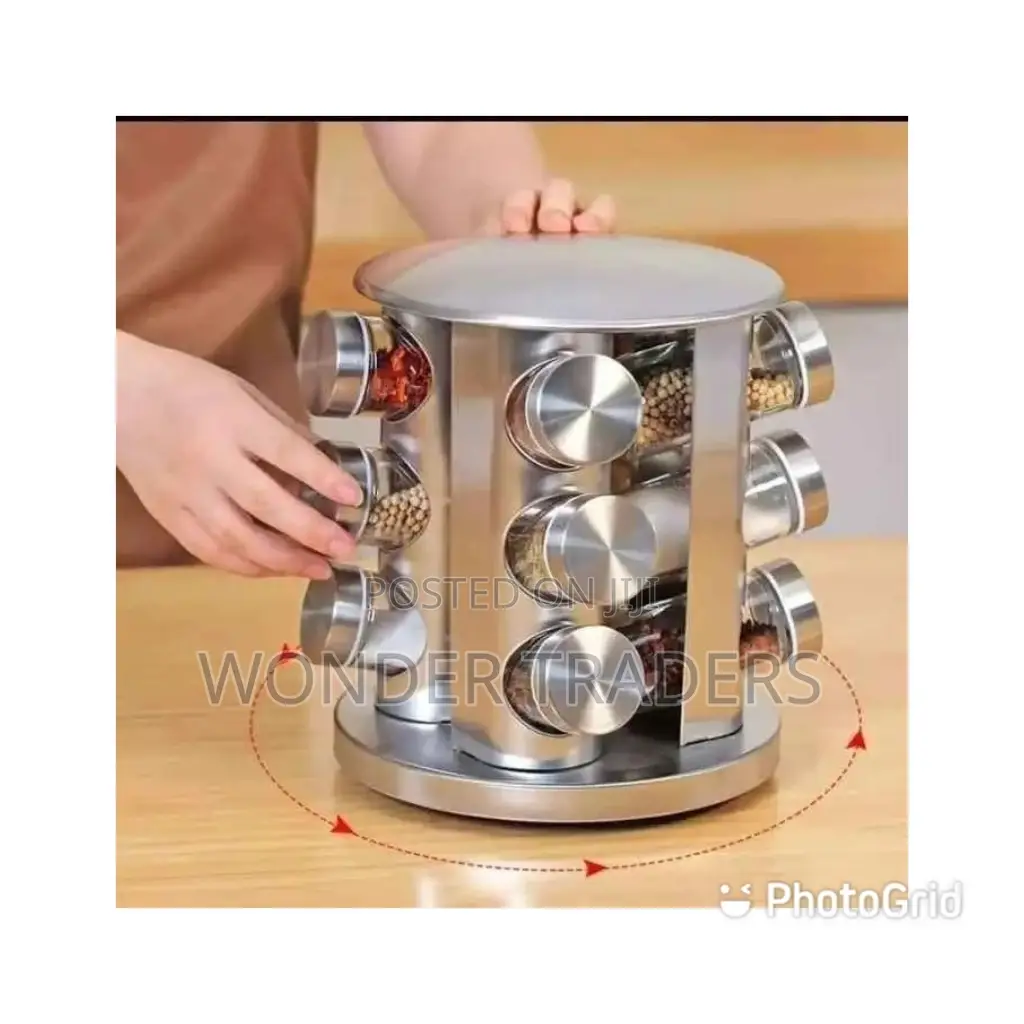 Elegant Design 12 Rotating Spice Jars Spice Carousel