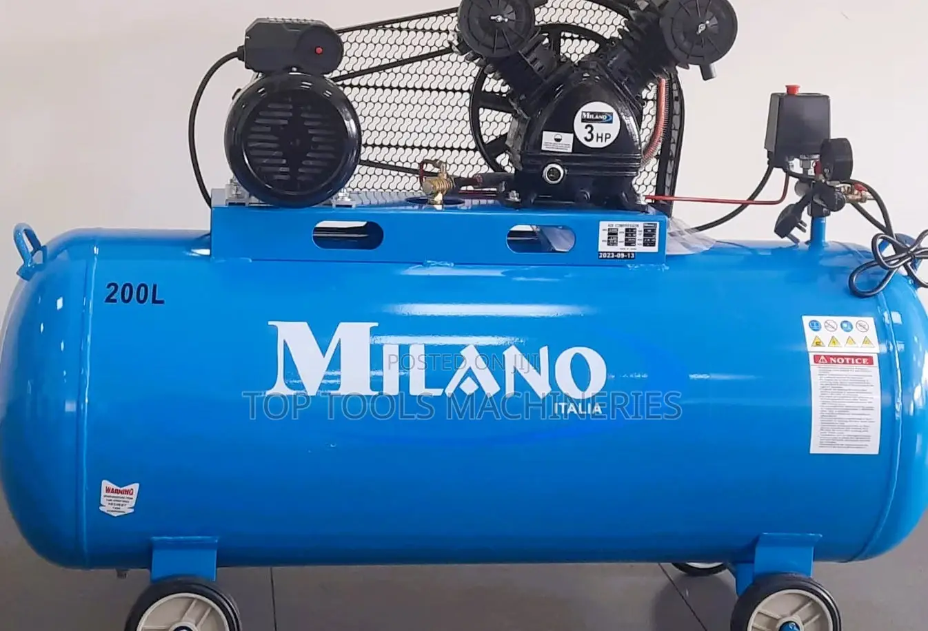 Milano Italia Electric/ Belt Driven Compressor 500 Litres