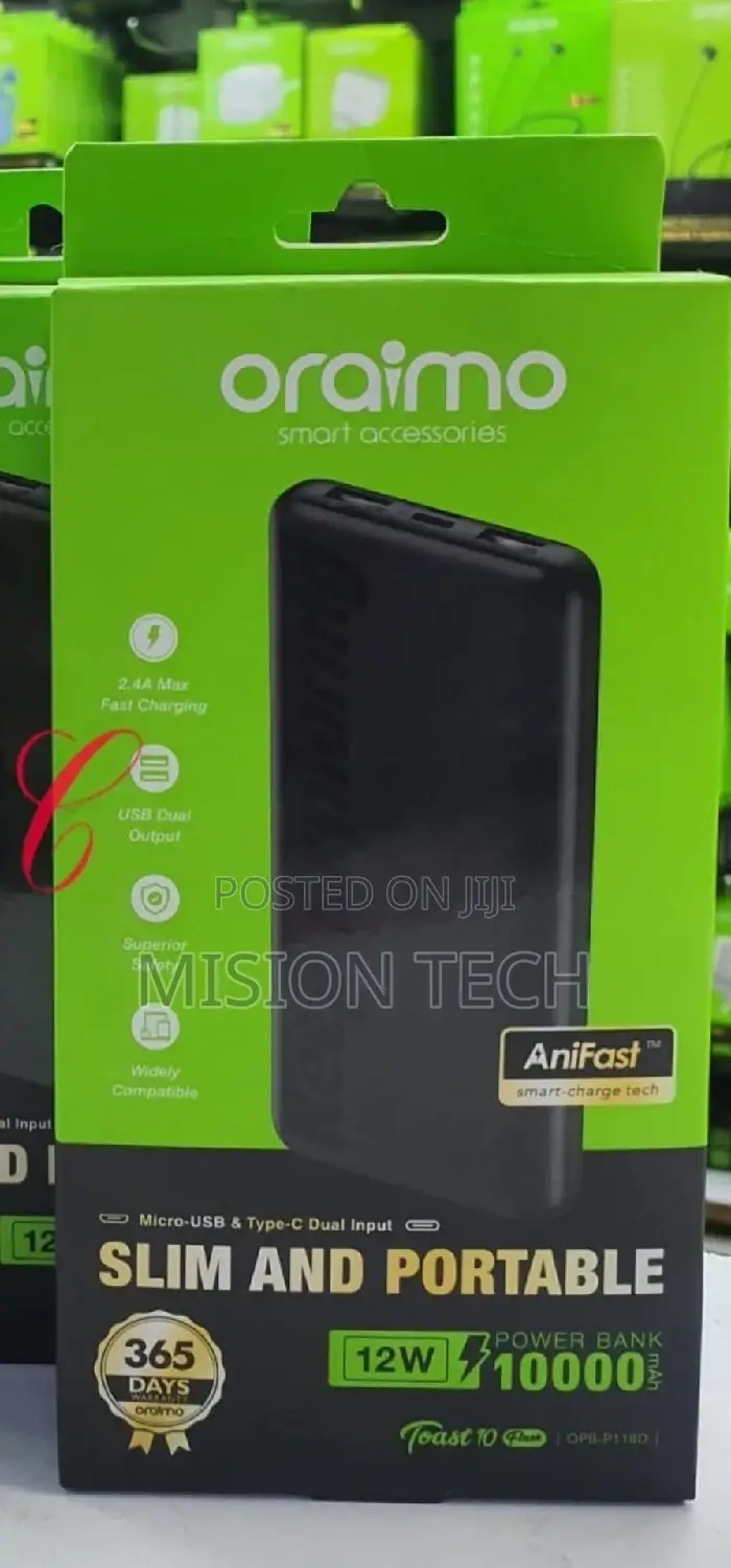 Oraimo Toast 10 Byte LED Display 10000mah Powerbank