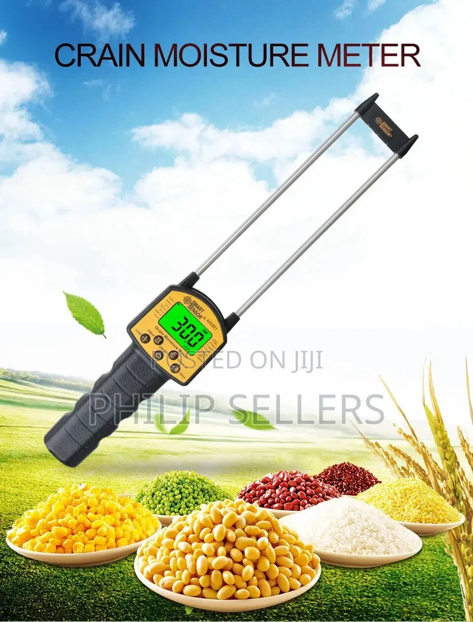 ONE AR991 Digital LCD Grain Moisture Meter for Wheat Corn Ri