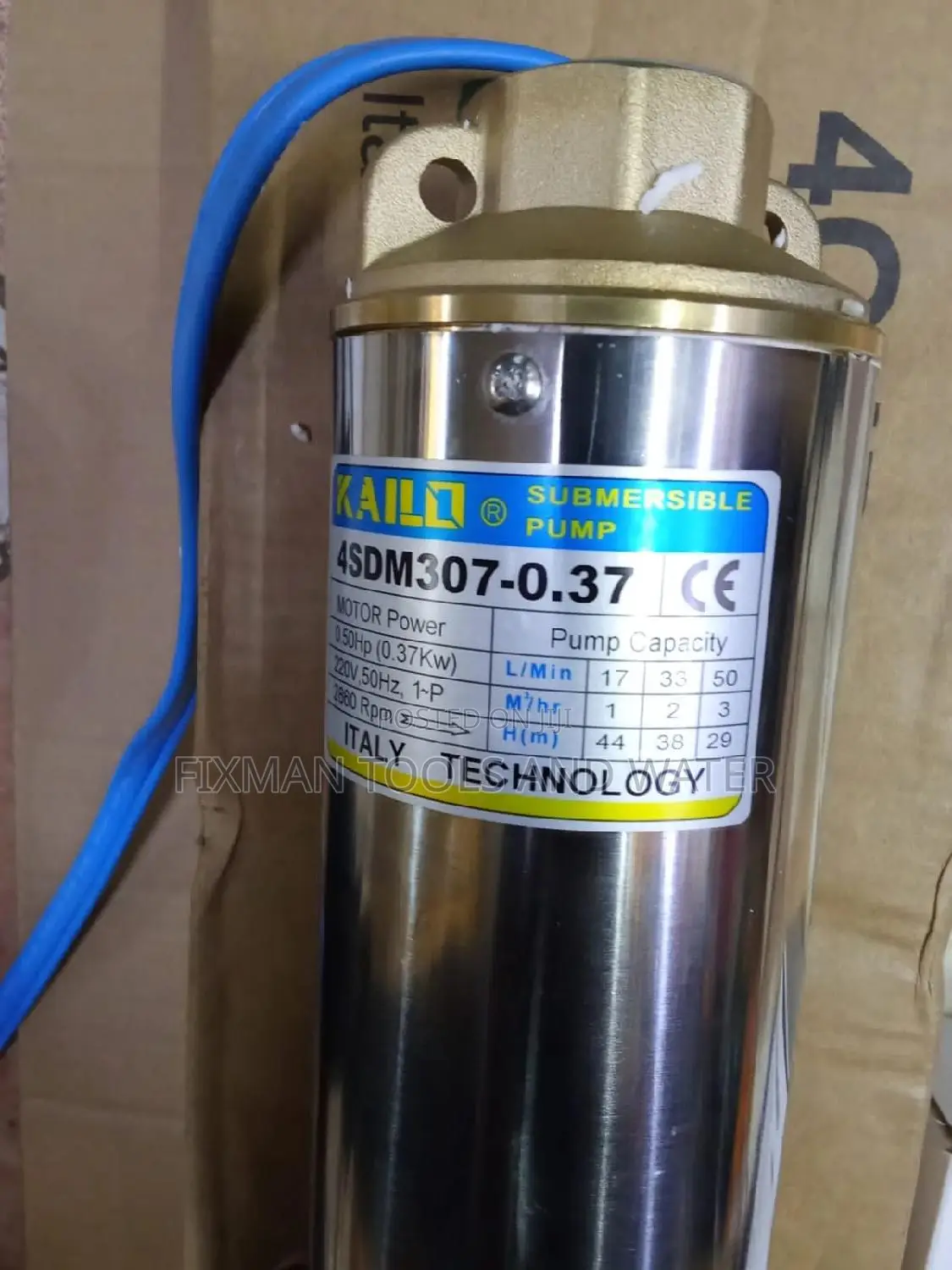 Italy Kairo Submersible Water Pump 0.5 HP 44 M Head