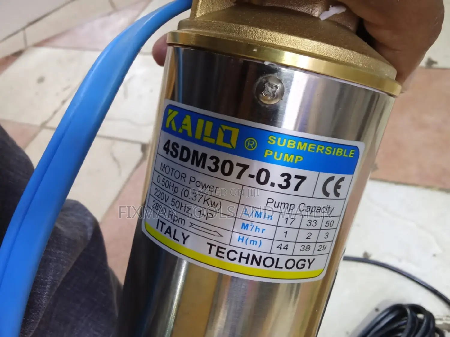 Deep Well Kairo Submersible Water Pump 0.5 Hp 44 M