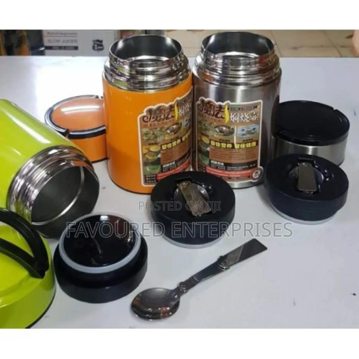 800ml Vacuum Food Flask With Foldable Spoon