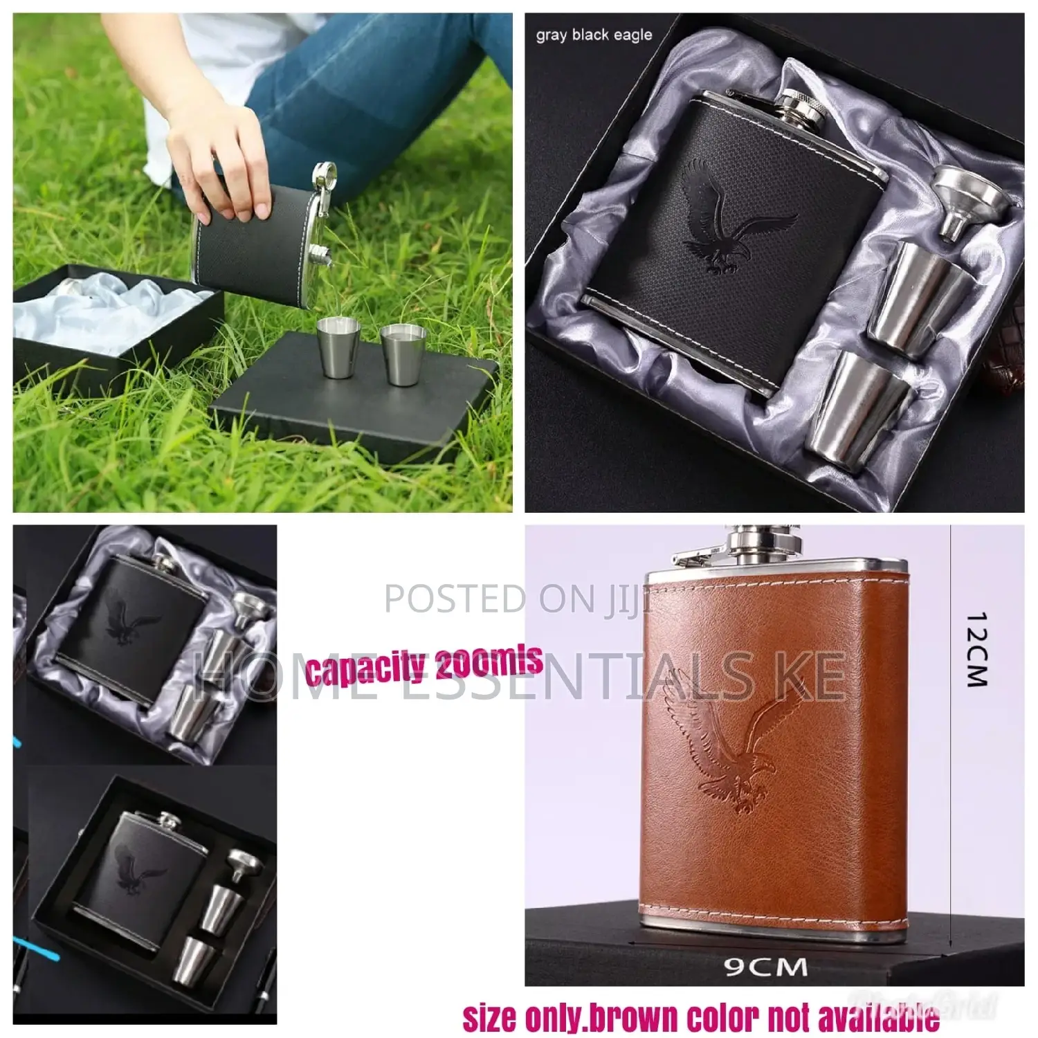 *200mls Hip Whisky Bottle With Two Tot Cups