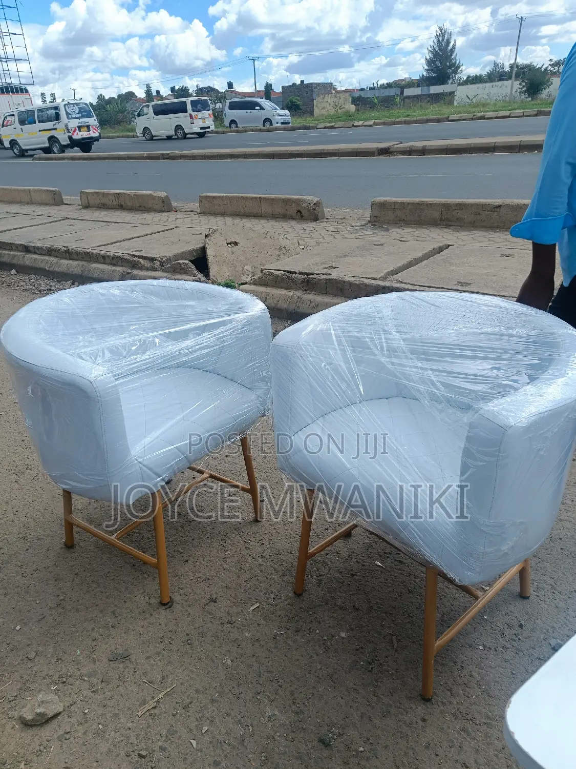 Styling Chairs, White Leather 