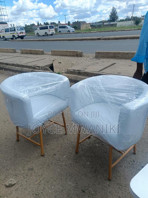 Styling Chairs, White Leather - main view