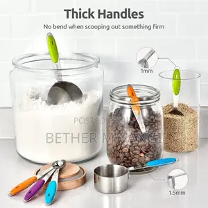 Stainless Steel Measuring Cups and Spoons Set Available.
