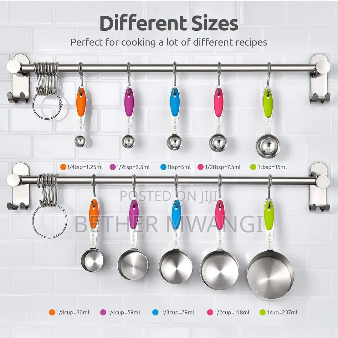 Stainless Steel Measuring Cups and Spoons Set Available.