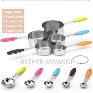 Stainless Steel Measuring Cups and Spoons Set Available.