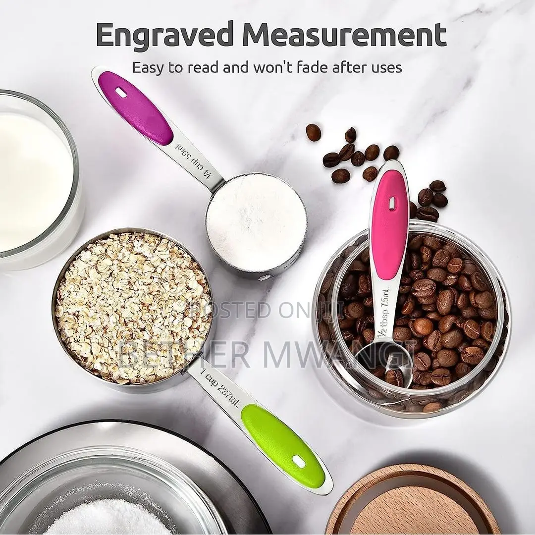 Stainless Steel Measuring Cups and Spoons Set Available.