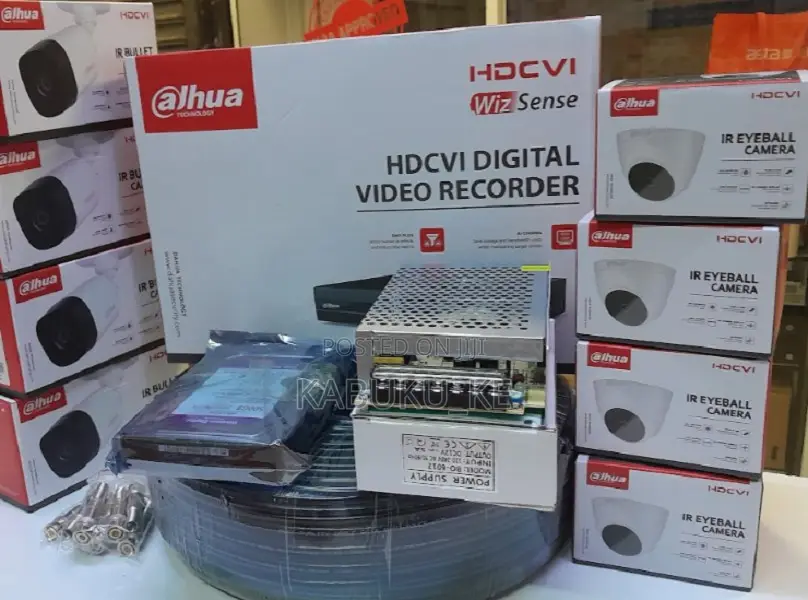 Full Kit Dahua 8 Channels HD CCTV Cameras Package Full Kit T