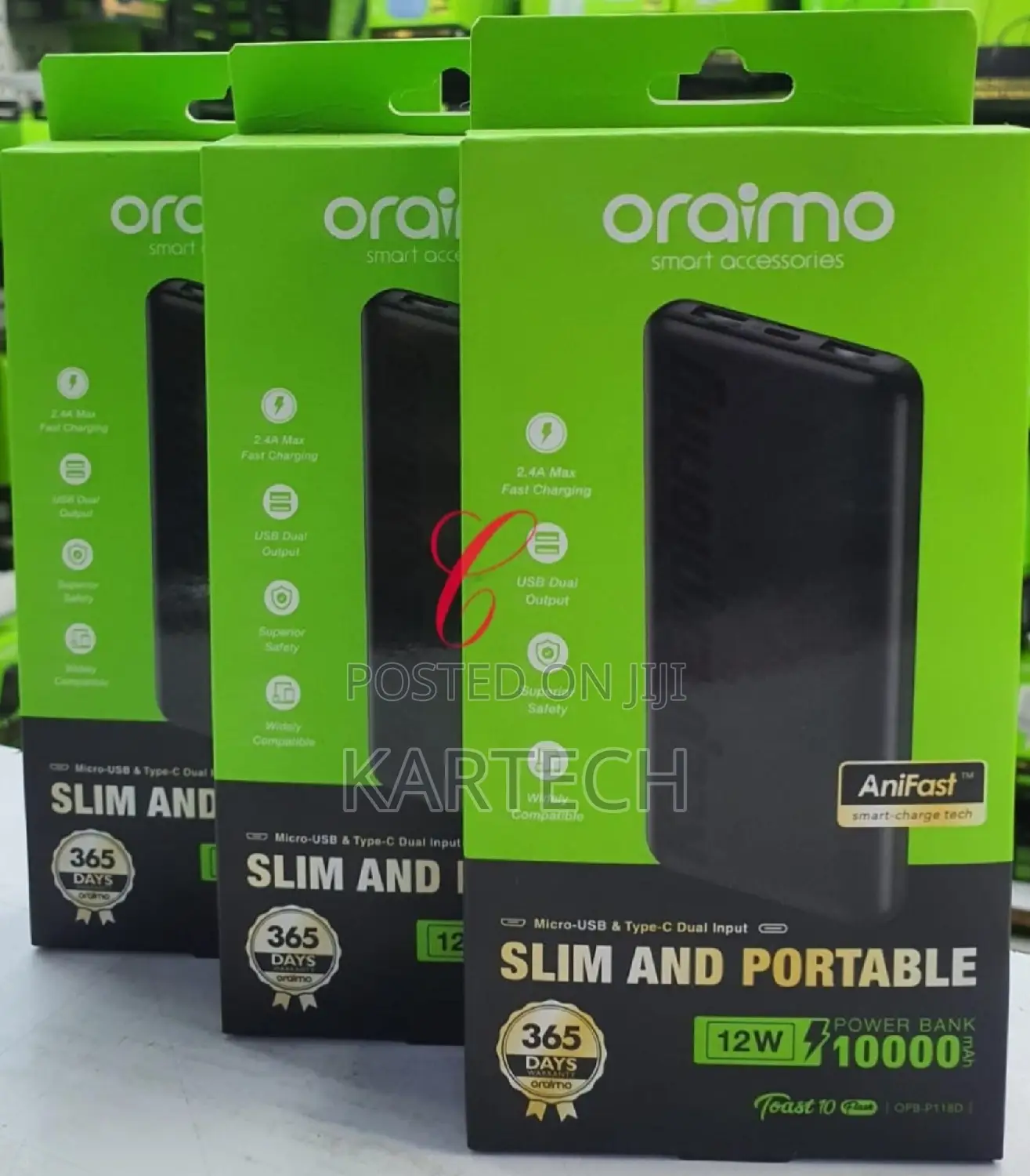 Oraimo Toast 10 Flash 10,000mah P118D Power Bank