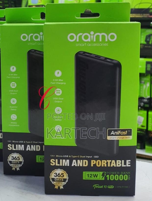 Oraimo Toast Flash 10,000mahpower Bank