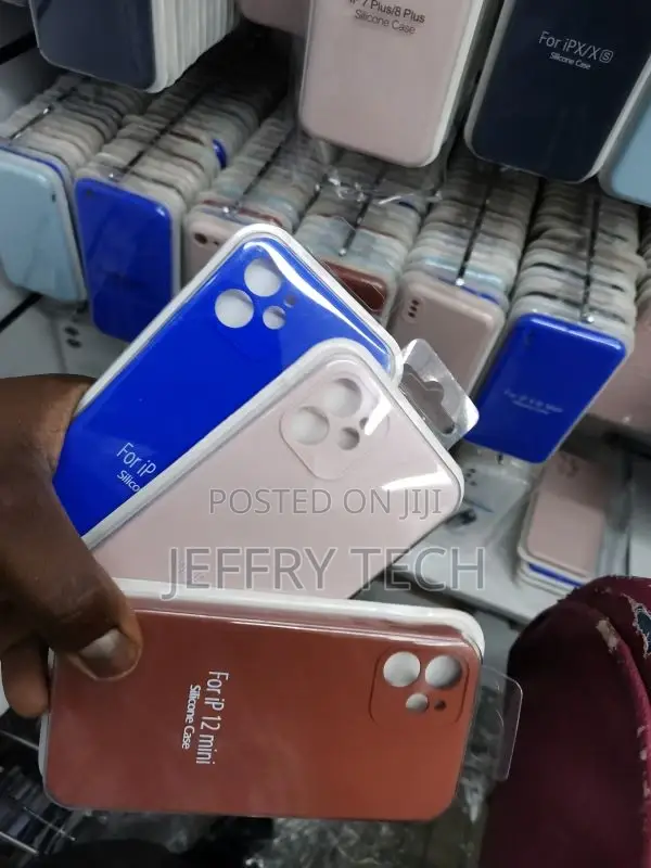 No Logo Deep Blue Silicone Case Cover for iPhone 12 Mini