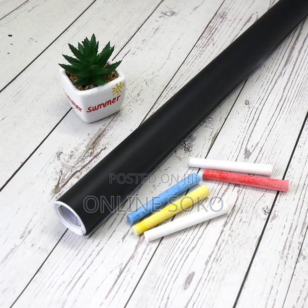 Self-Adhesive Chalkboard Wall Sticker Roll With 5 Chalks - thumbnail 2