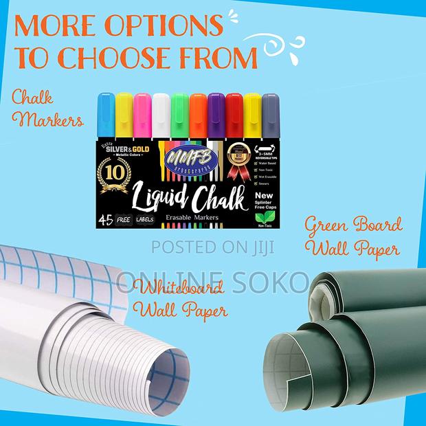 Self-Adhesive Chalkboard Wall Sticker Roll With 5 Chalks - thumbnail 7