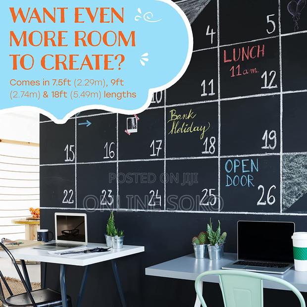 Self-Adhesive Chalkboard Wall Sticker Roll With 5 Chalks - thumbnail 6