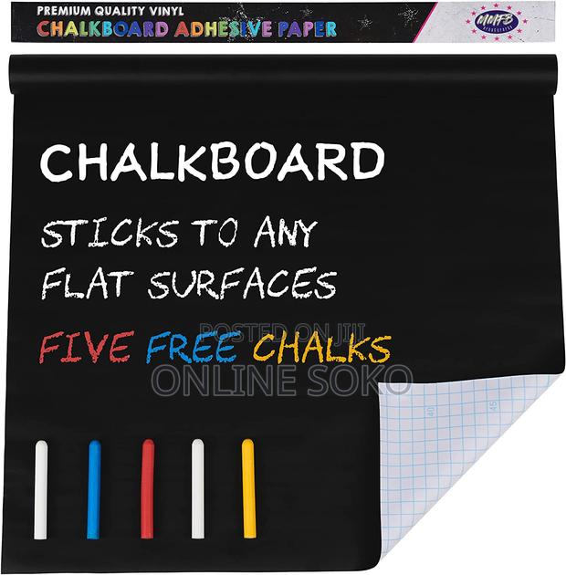 Self-Adhesive Chalkboard Wall Sticker Roll With 5 Chalks - thumbnail 3