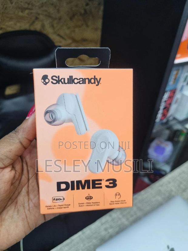 Skullcandy Dime 3 Earbuds, Wireless/Bluetooth (White) - thumbnail 2