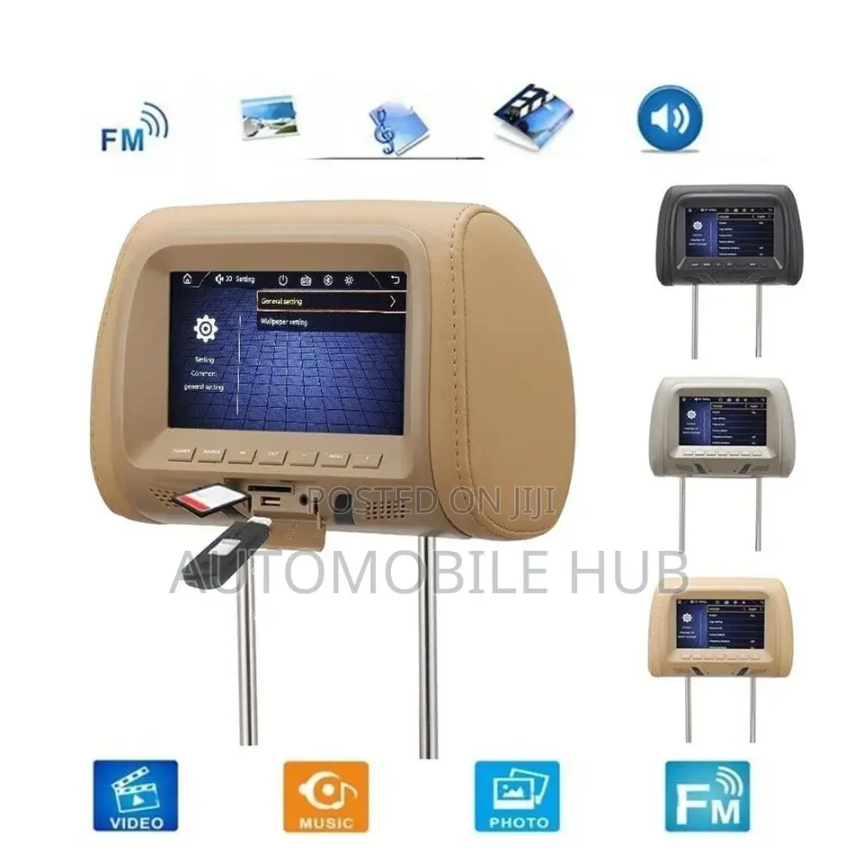 7 Inch Touch Screen Headrest Screen Monitor Universal Fit