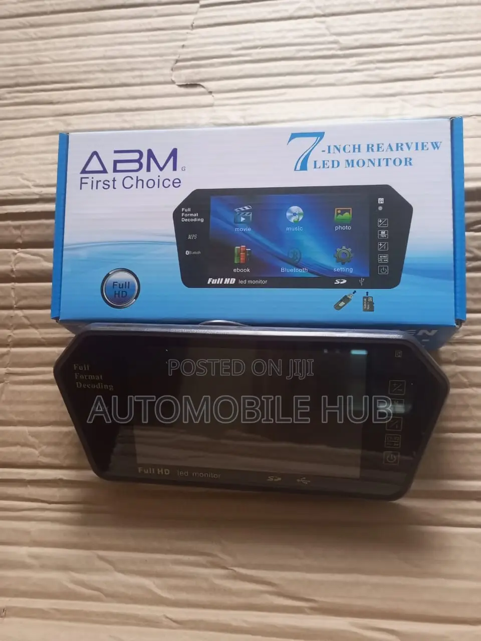 7-Inch Rearview LED Monitor Blue Screen