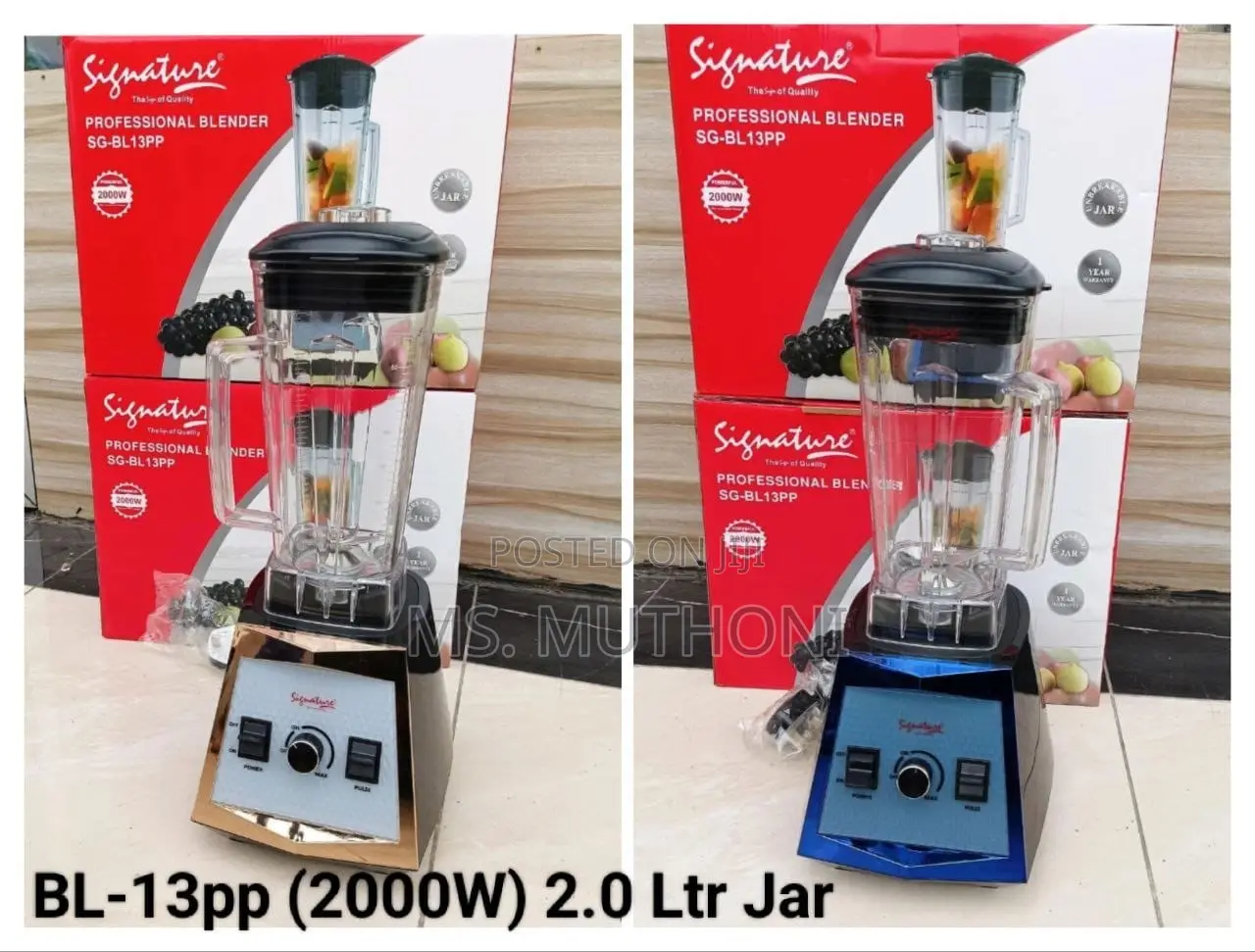 Signature Commercial Blenders 2000wts,Jug Capacity 2 Litres
