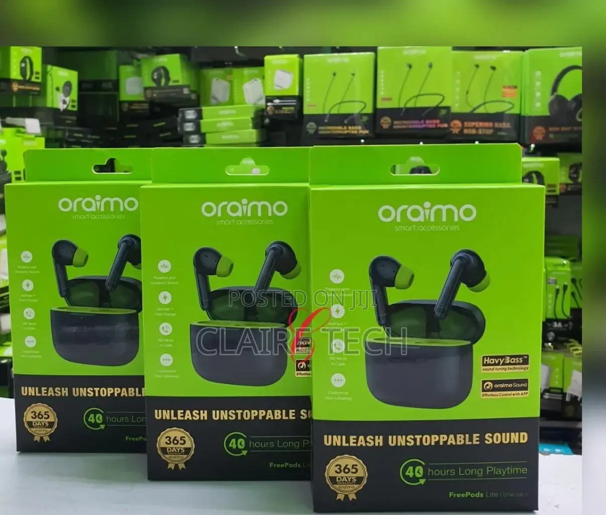 OTW- 330 Nebula Blue With Green Tips Oraimo Free Pods Lite