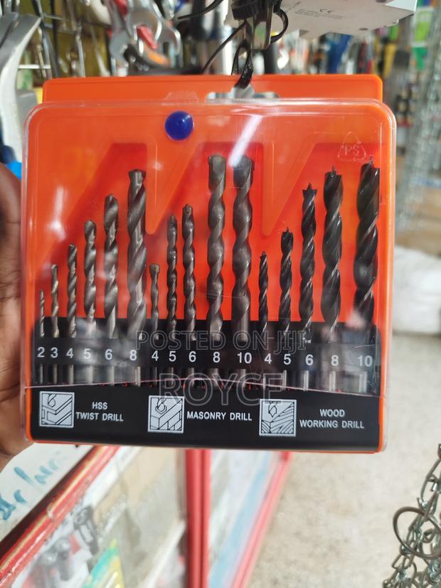 16pcs Twist, Masonry Wood Work Drill Bits - thumbnail 2